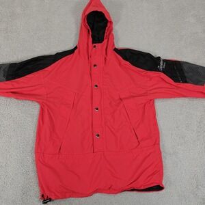 Roffe Jacket Mens Medium Red Black Challenge System Ultrex Waterproof Hooded 90s